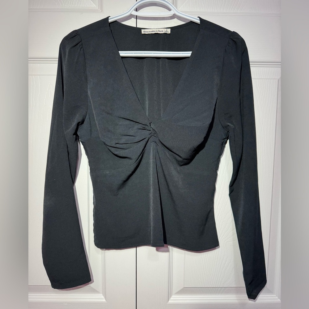 Abercrombie & Fitch Black Twist Front Blouse